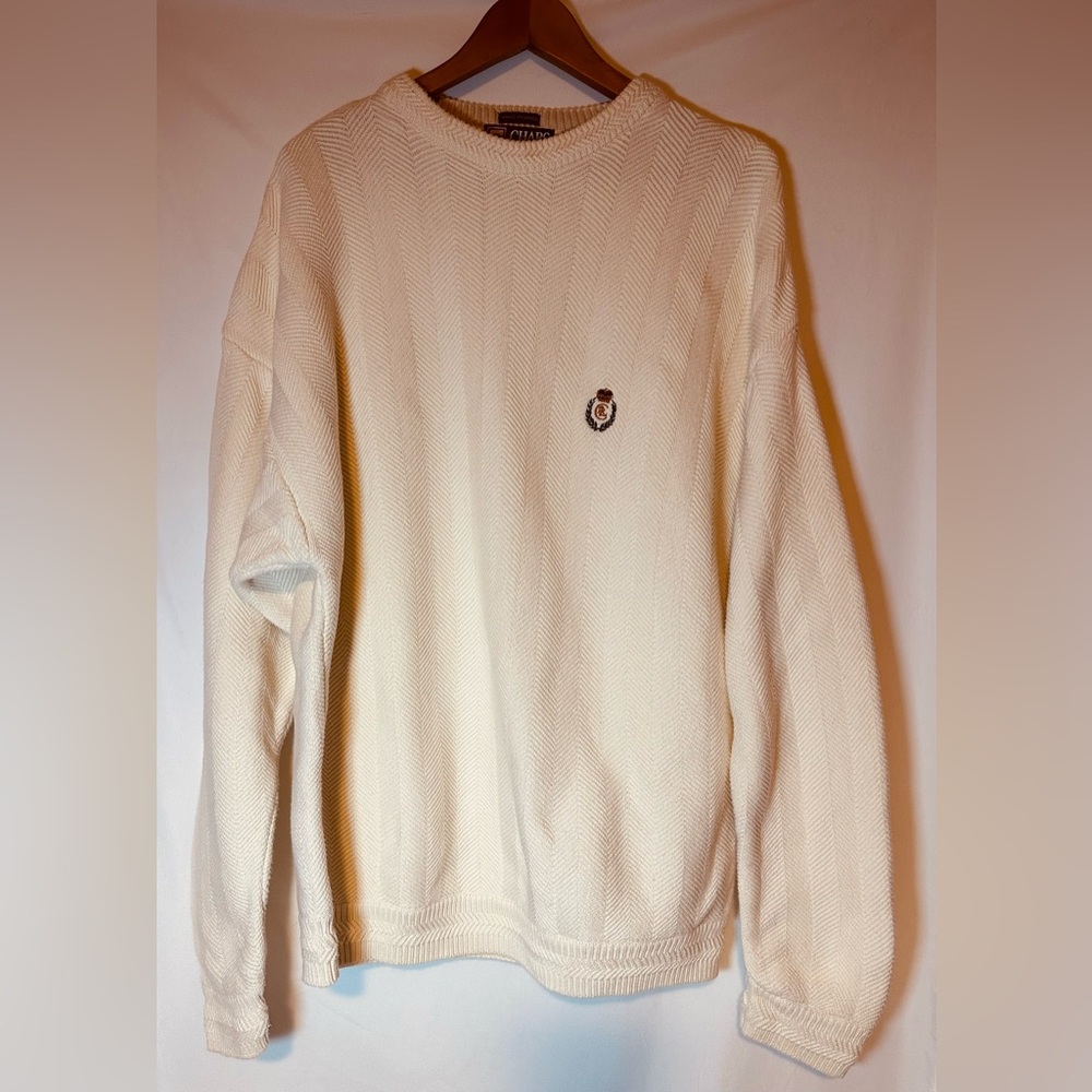 Vintage Chaps by Ralph Lauren sweater Men's Cream Sweater XL 100%cotton